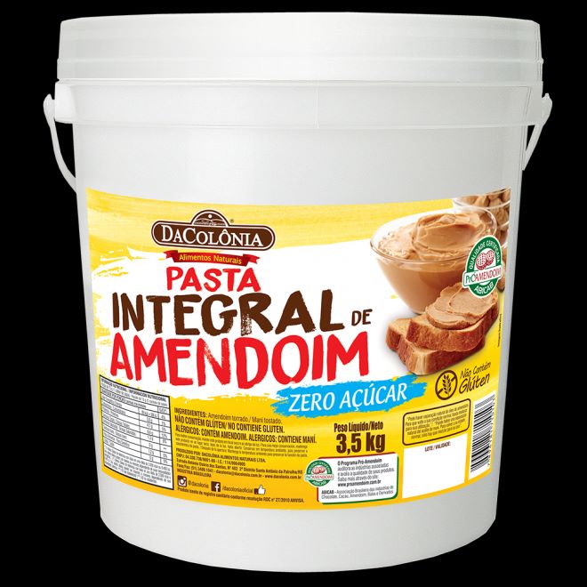 PASTA DE AMENDOIM INTEGRAL TRADICIONAL 500G AMENDOPOWER DA COLÔNIA